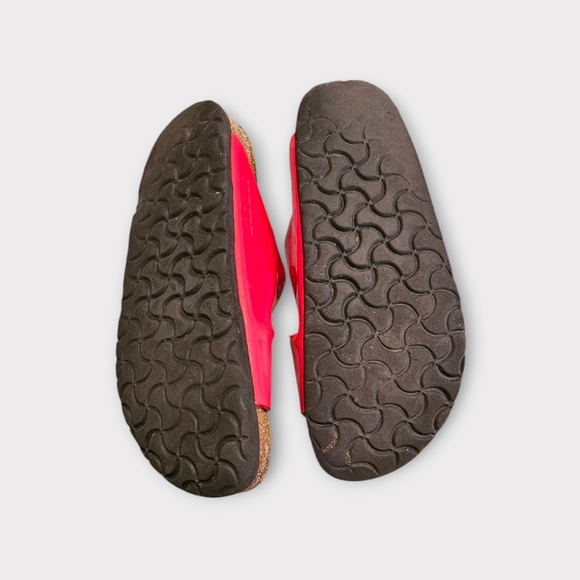 Birkenstock Arizona Cherry Red Patent Leather Sandals - Picture 7 of 7